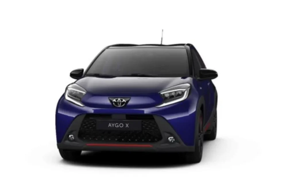 Toyota Aygo X Juniper Blue metallic-zwart dak