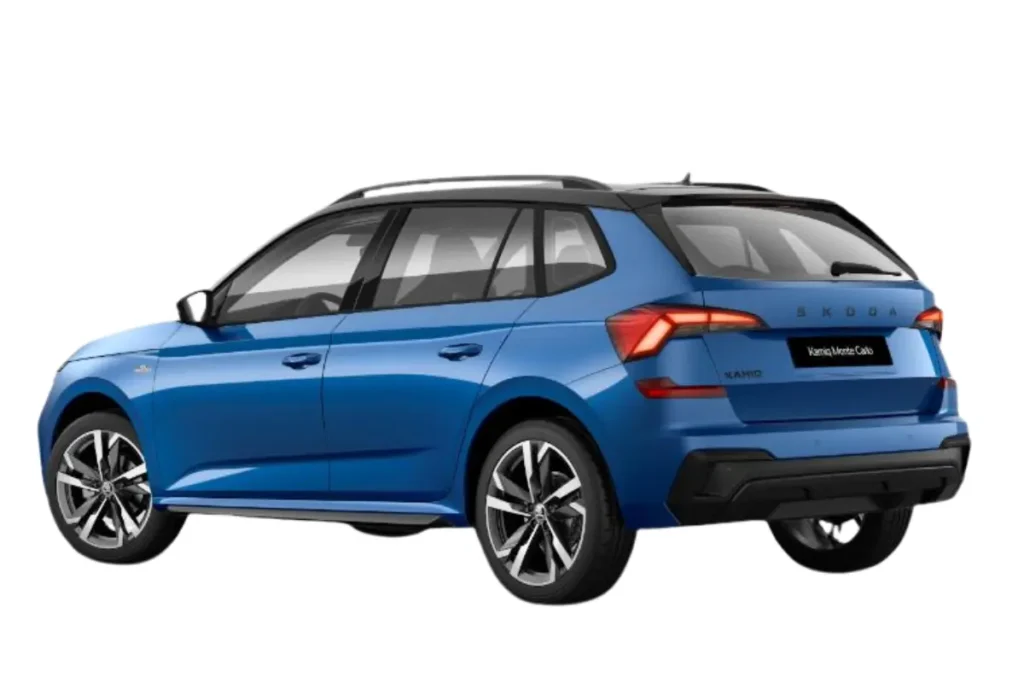 Skoda Kamiq Energy Blue met Black Magic dak Kleur