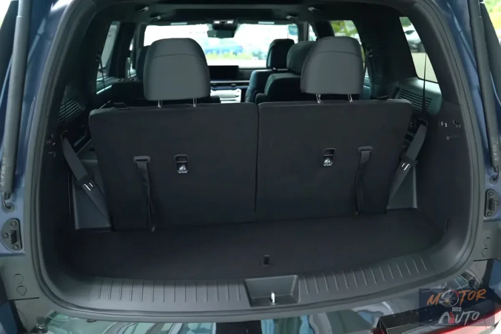 Hyundai Santa Fe Hybride Bagageruimte met de Derde Rij Stoelen Omhoog