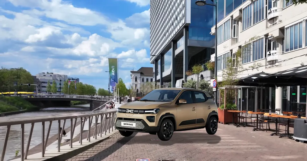 De nieuwe Dacia Spring is compact en stijlvol en klaar voor stadsavonturen.