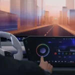 Interactieve kleur aanpassingsinterface van BMW's nieuwe Operating System X