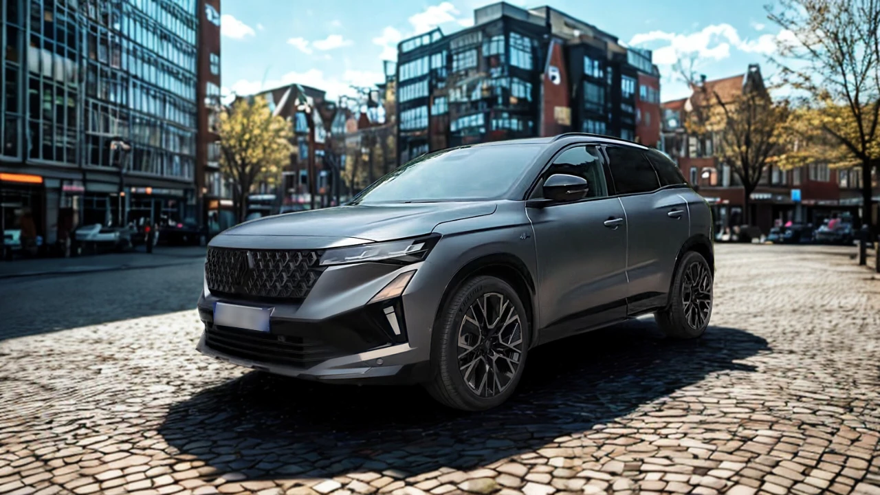 2025 Renault Austral compacte SUV voorkant driekwart aanzicht met nieuw grille-ontwerp, LED koplampen en moderne styling