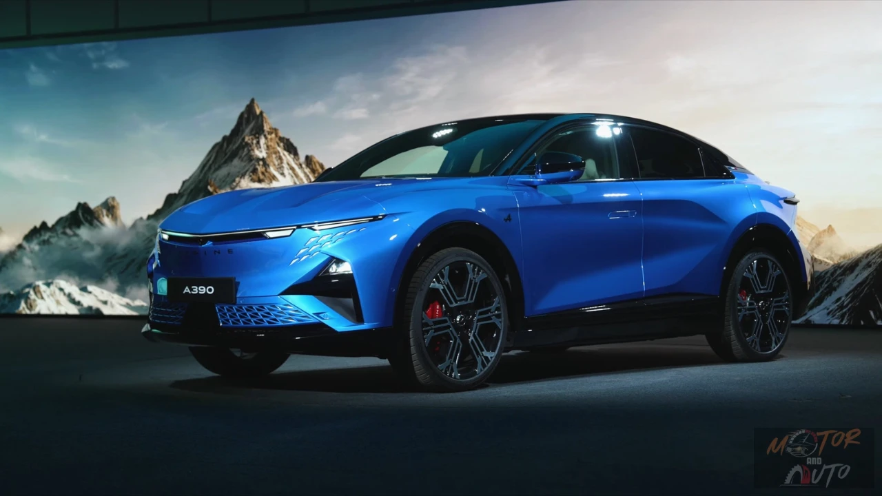 2025 Alpine A390 elektrische crossover zijprofiel met sport fastback ontwerp en 21-inch wielen