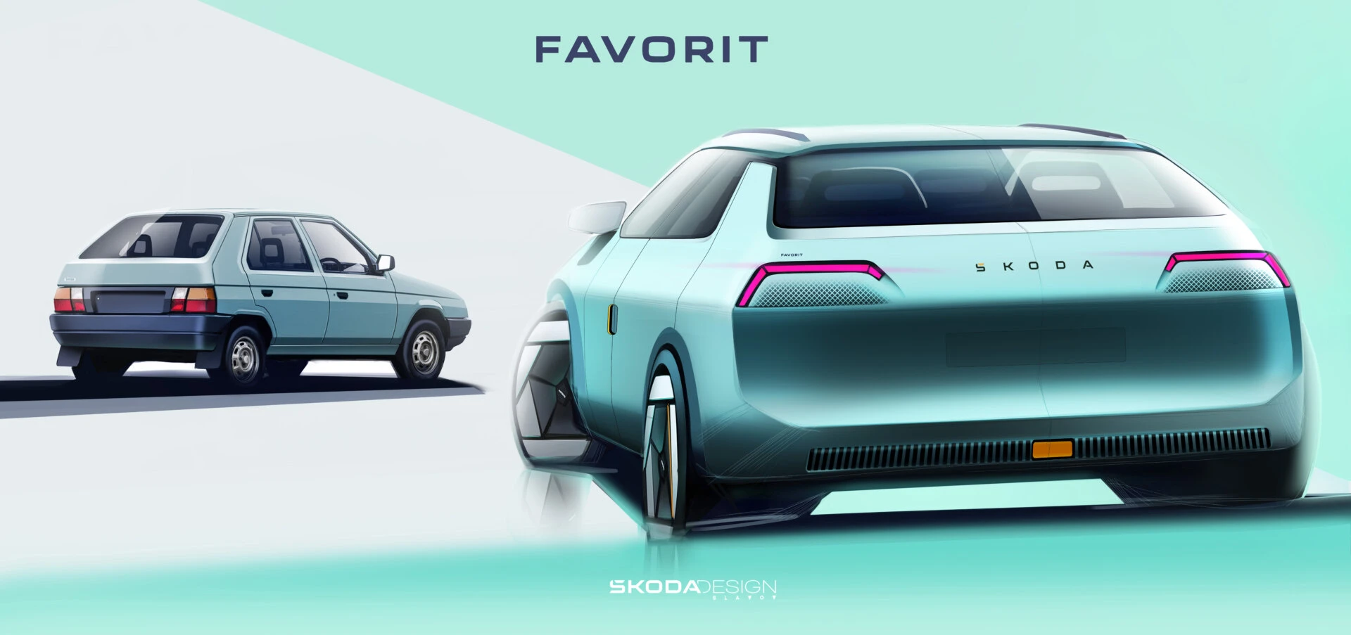 Škoda Favorit Achter Ontwerp - Klassiek vs Elektrische Innovatie