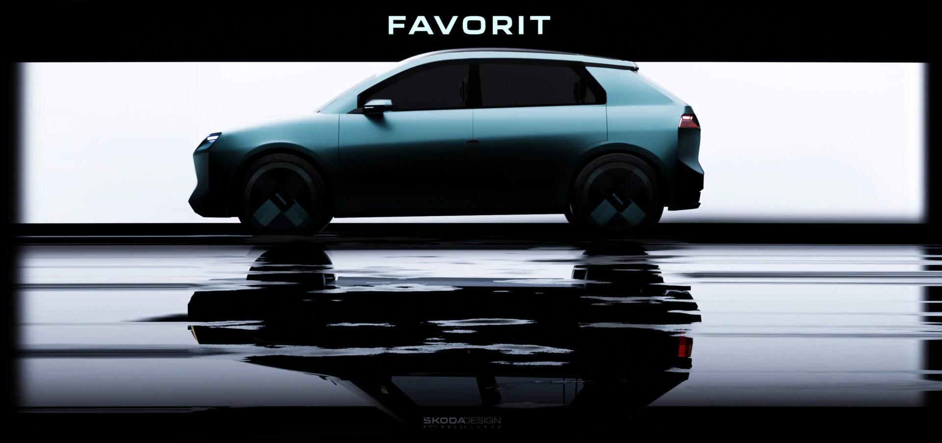 Škoda Favorit Elektrisch Concept - Studio Profielaanzicht