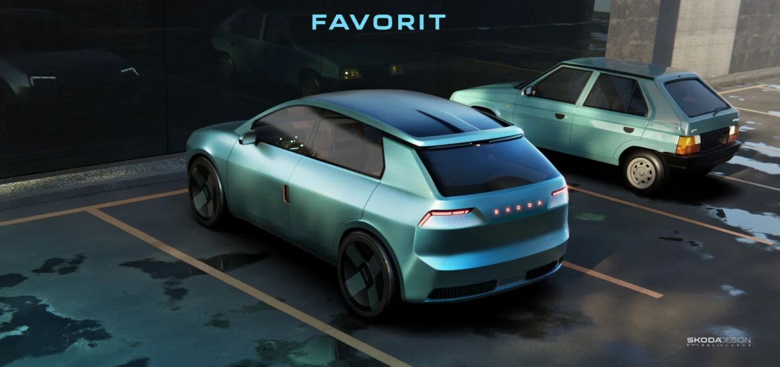 Škoda Favorit Elektrisch Concept in Erfgoed Context