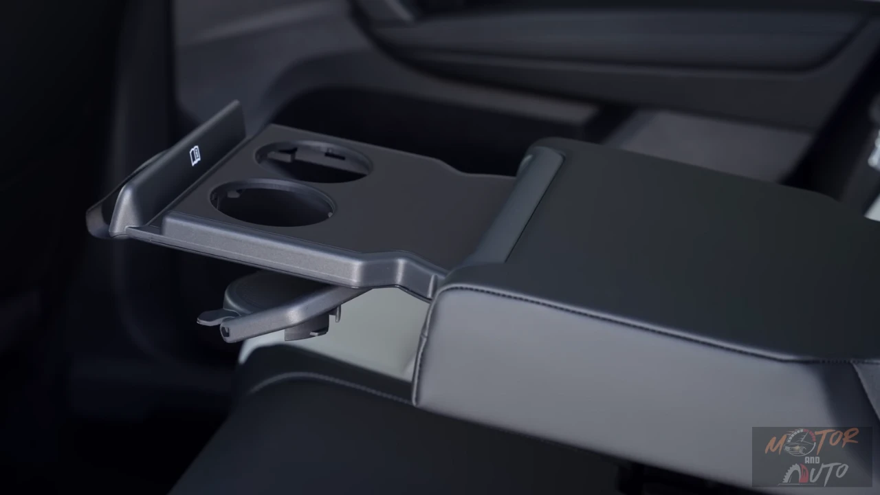 Achterarmsteun van 2025 Volkswagen Tayron met neerklapbaar ontwerp en geïntegreerde bekerhouders