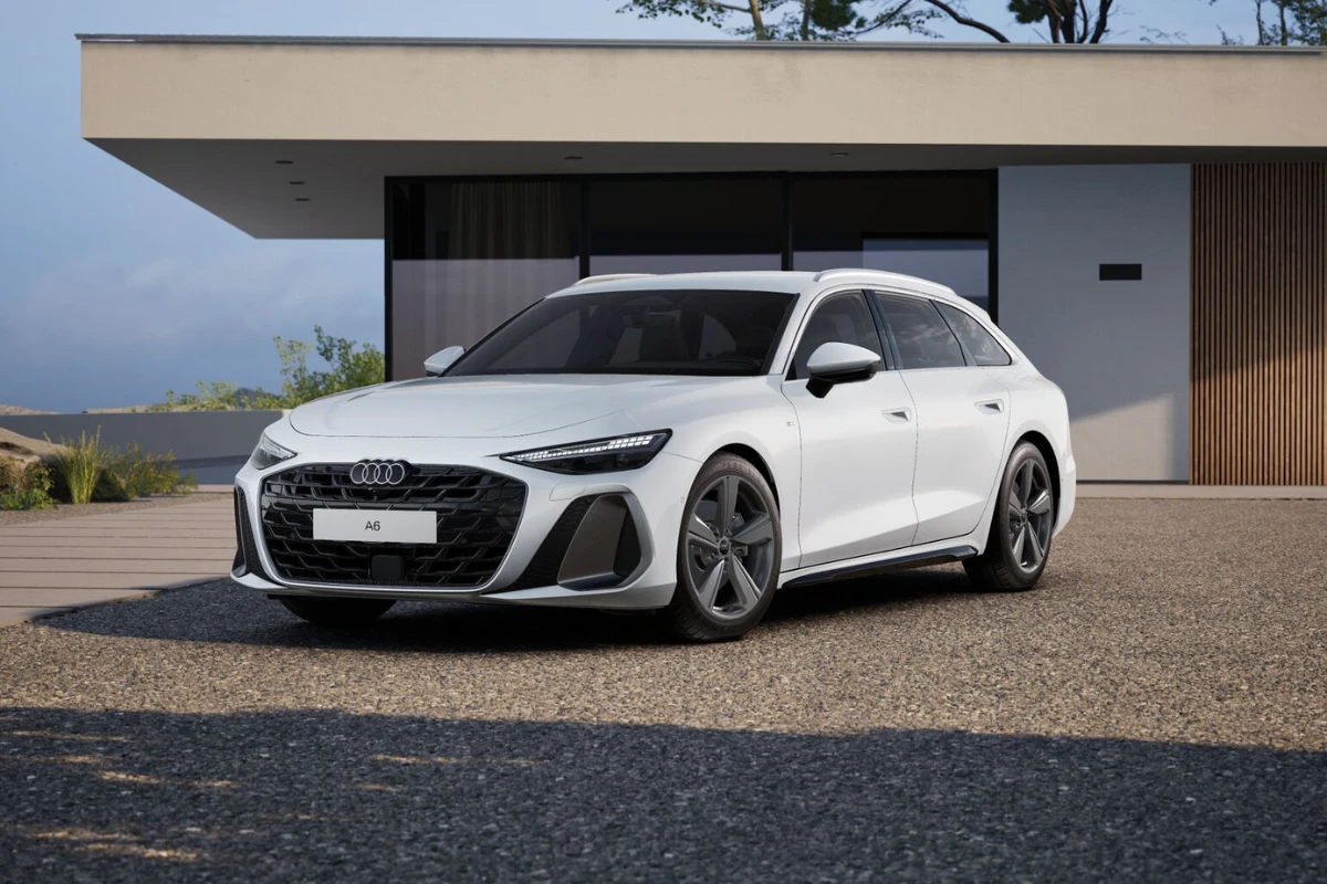 2026 Audi A6 Gletsjerwit metallic kleur