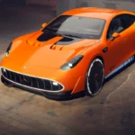 Mercedes-AMG GT XX Concept Voor Driekwart Zicht in Sunset Beam Oranje