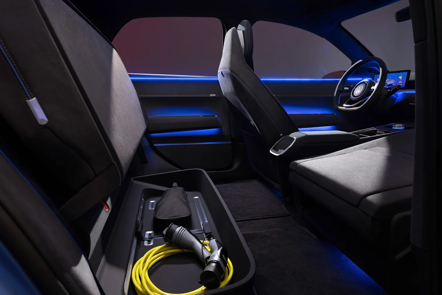 Volkswagen ID.2all Concept - Achterbank en Laadkabel Opslag