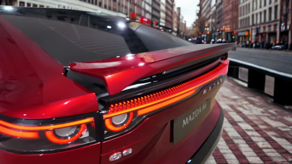 2026 Mazda 6e Achterlicht en Spoiler Detail