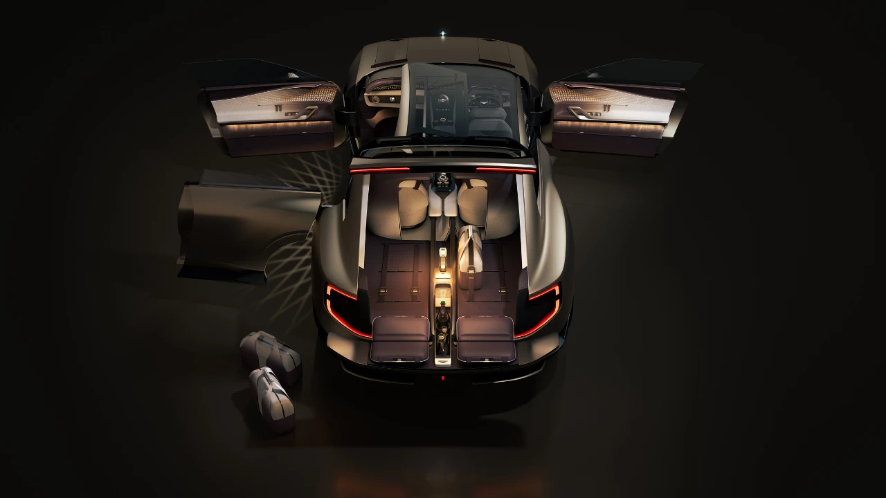 Bentley EXP 15 Luchtfoto Interieur met Revolutionair Achterklep Ontwerp