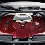 Brabus 1000 4,5L V8 Biturbo Motor met Rode Carbon Fiber Kap