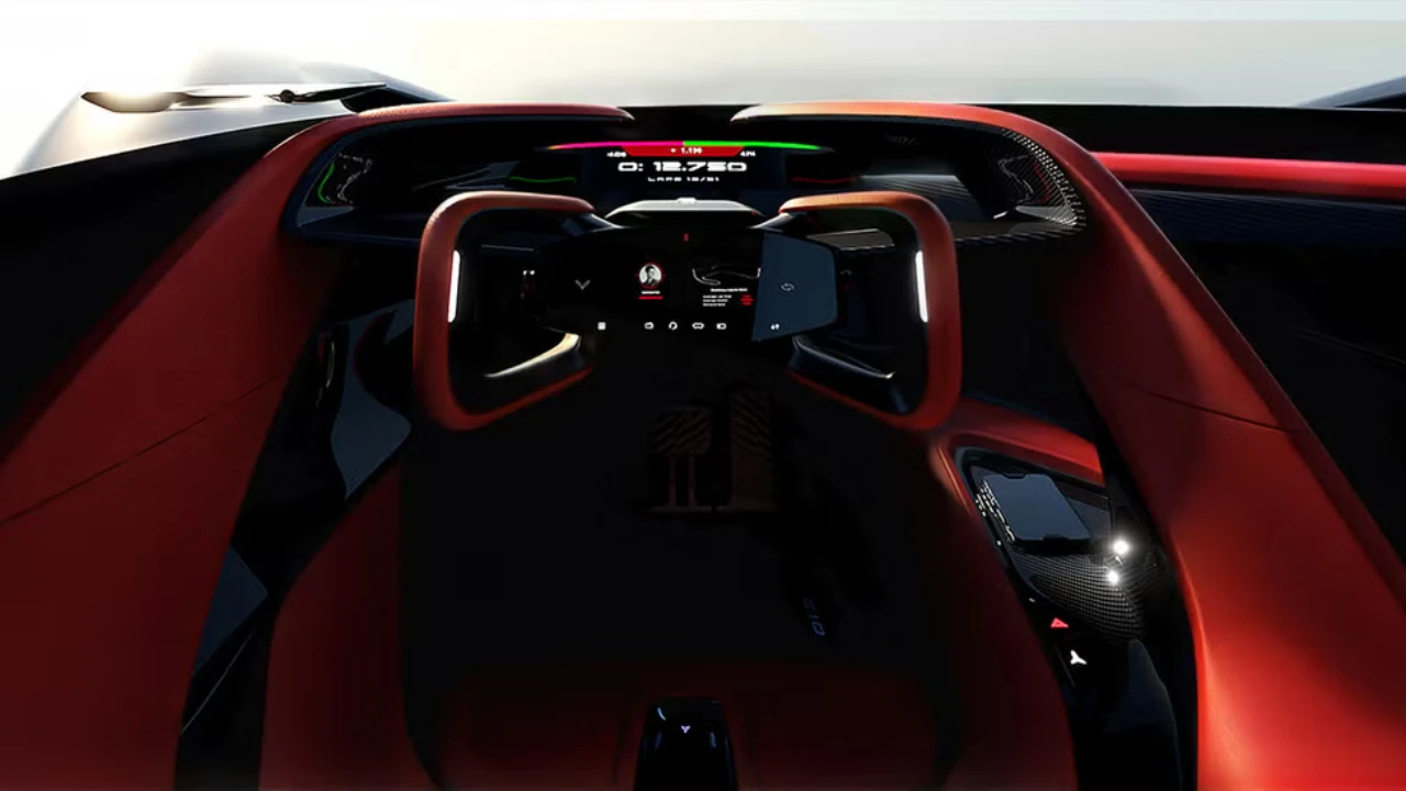 California Corvette Concept Dashboard - Augmented Reality HUD en Yoke Bediening