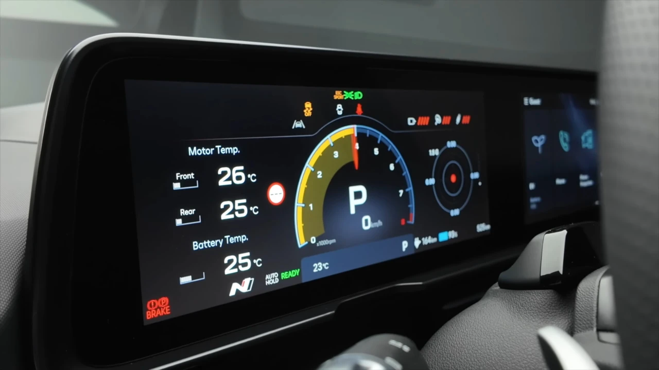 Hyundai Ioniq 6 N Digitaal Dashboard - Thermisch Management Display