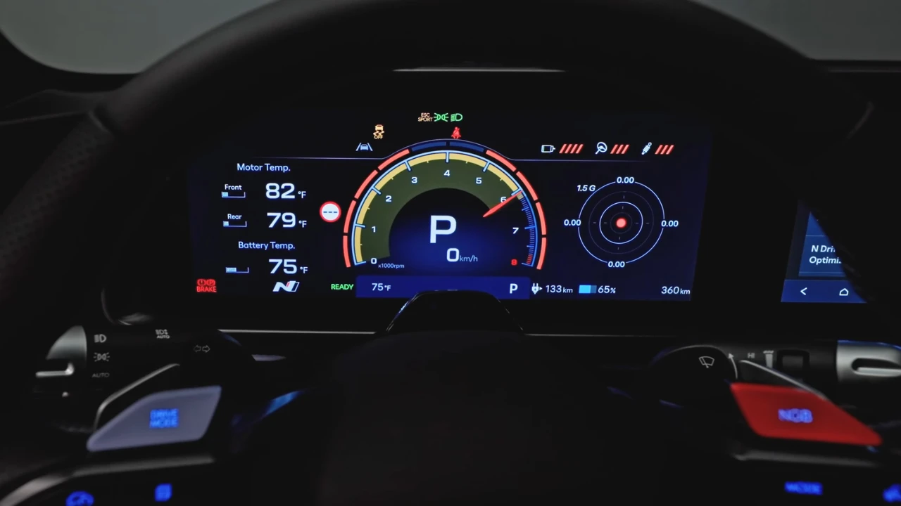 Hyundai Ioniq 6 N Digitaal Instrumentencluster - Prestatie Monitoring Display