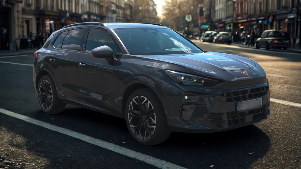 2025 Cupra Terramar drie-kwart voor aanzicht met modern SUV design in stadsomgeving