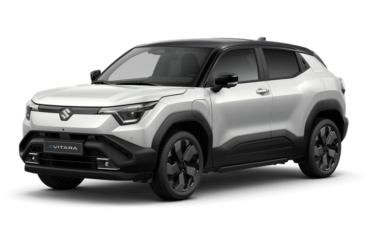 2025 Suzuki e Vitara Arctic White Pearl - Bluish Black Pearl kleur