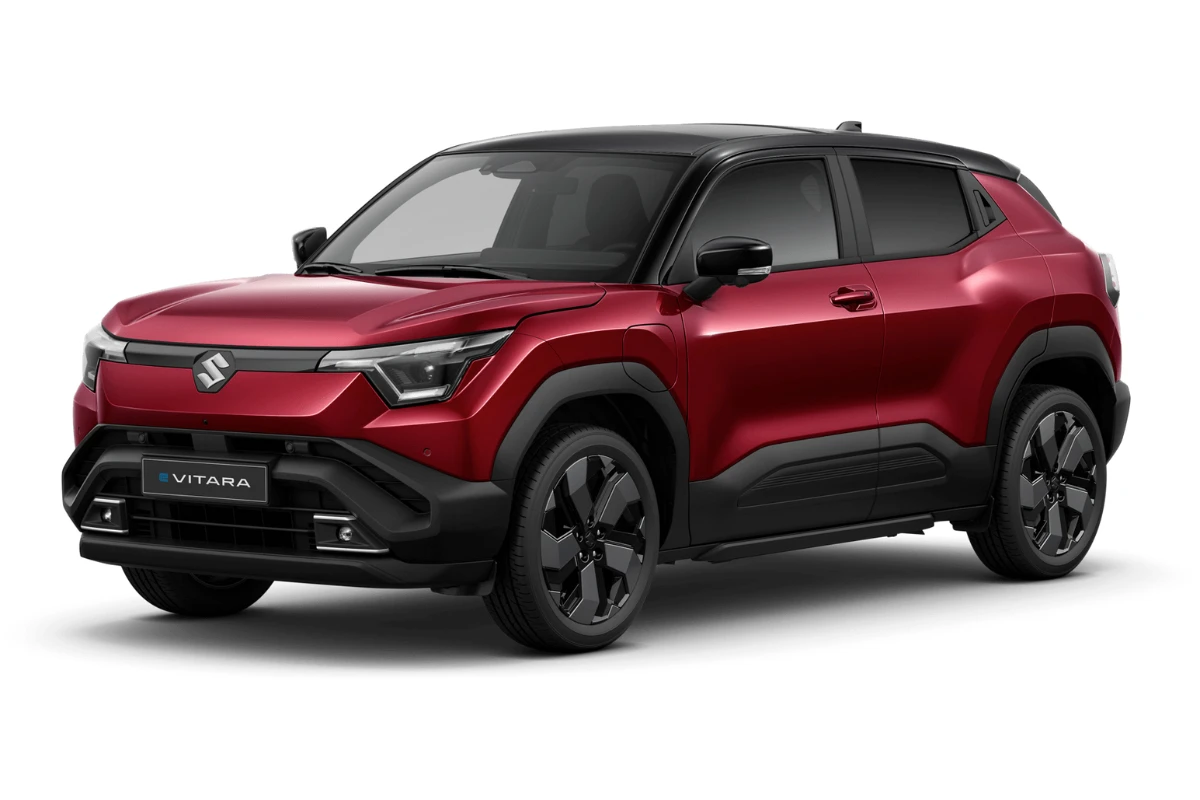 2025 Suzuki e Vitara Opulent Red Pearl Metallic - Bluish Black Pearl kleur