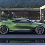 Bugatti Brouillard Zijprofiel - Toont Unieke Ducktail Spoiler en C-Vormige Ventilatoren