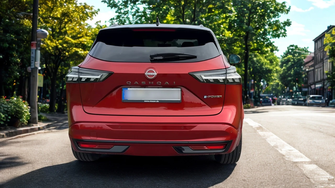 Nissan Qashqai 2025 Achter Driekwart met LED-Achterlichten