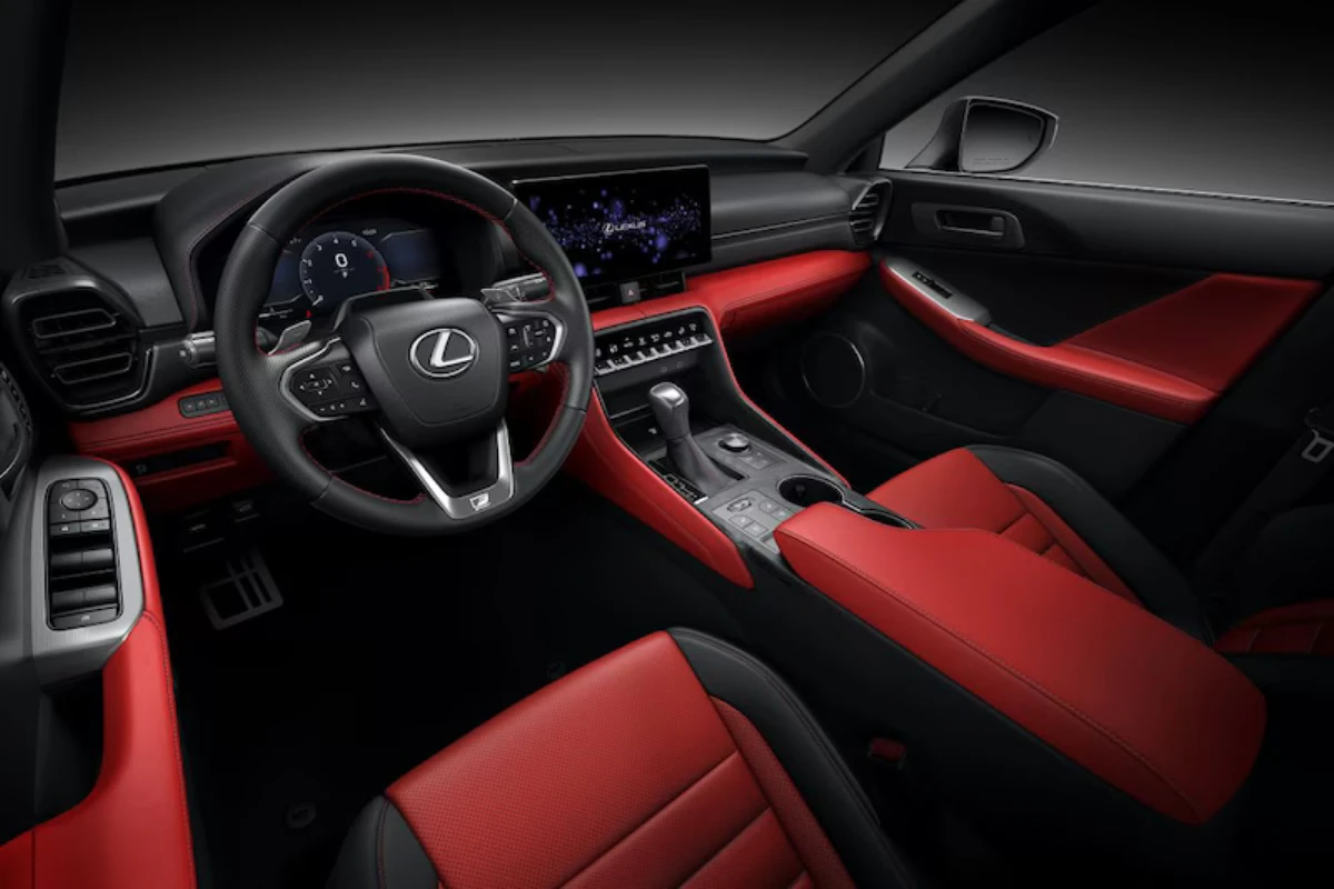 2026 Lexus IS F Sport Interieur in Prominence Rode Kleur