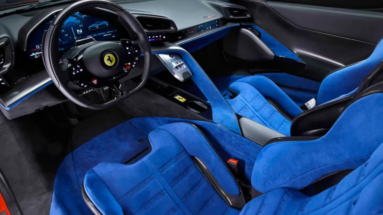 Ferrari 849 Testarossa - Interieur Blauw Alcantara Afwerking