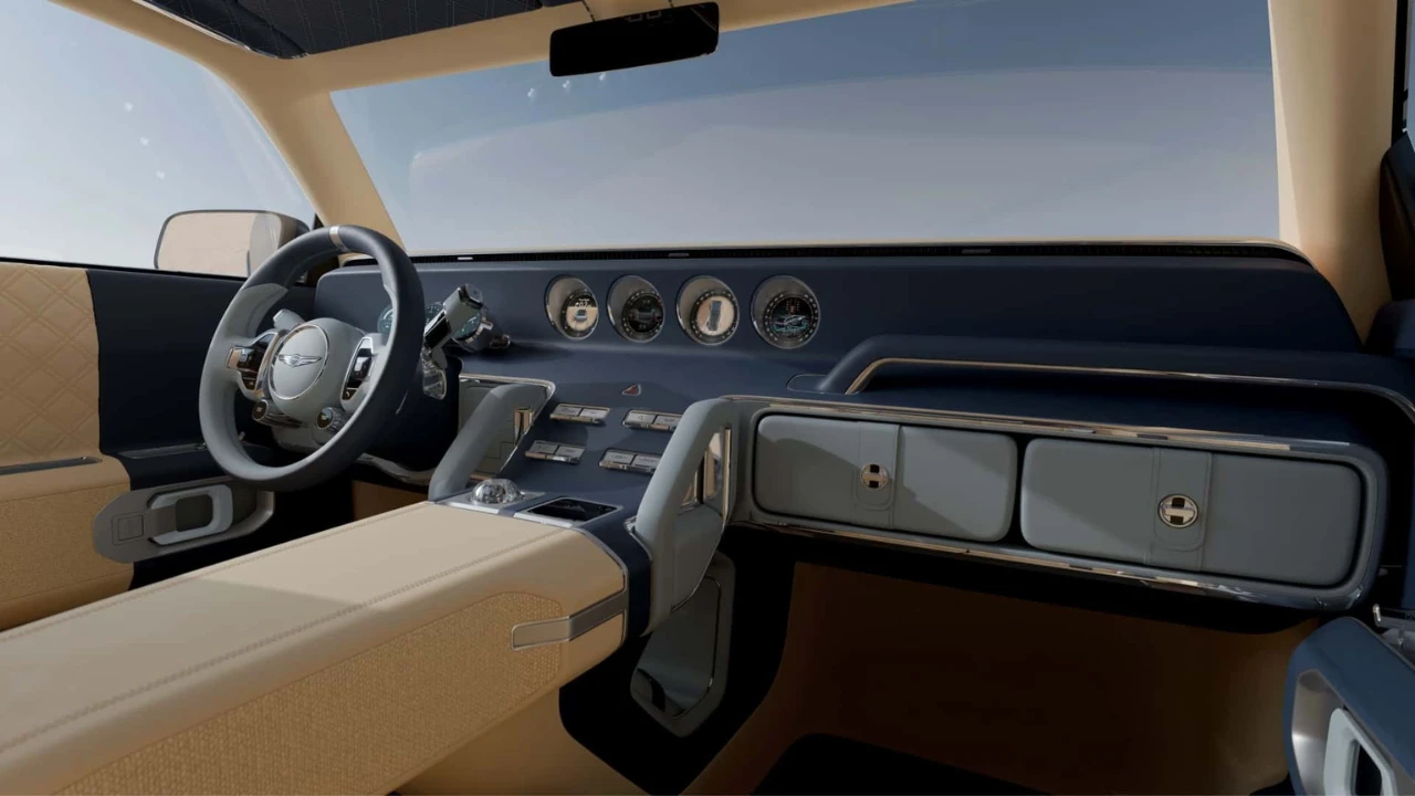 Genesis X Gran Equator Concept - Interieur Dashboard en Voorste Cabine Ontwerp
