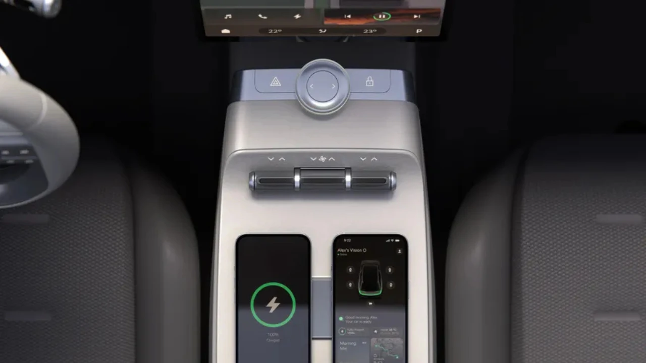 Middenconsole zicht van Skoda Vision O