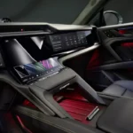 Porsche Cayenne Electric Flow Display Middenconsole Detail met Gebogen OLED Technologie