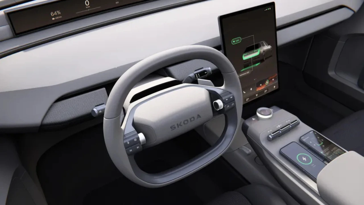 Skoda Vision O Middenconsole - Draadloze Laadintegratie