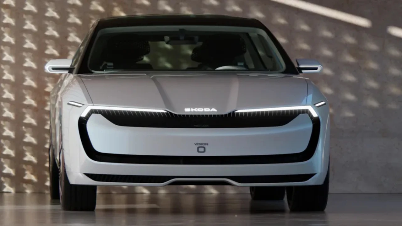 Skoda Vision O Vooraanzicht - Tech-Loop Masker Ontwerp