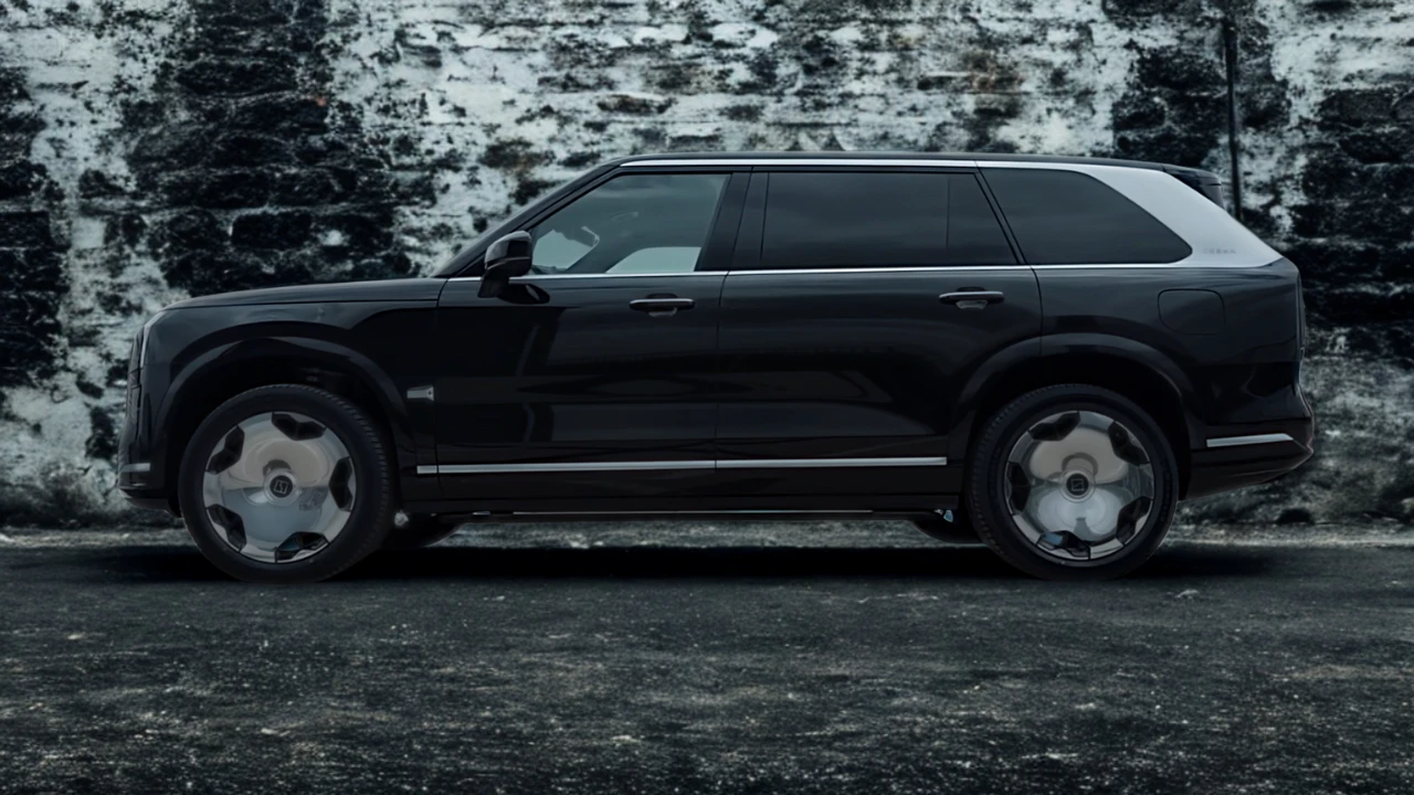 Zeekr 9X Luxe SUV Zijaanzicht in Zwart