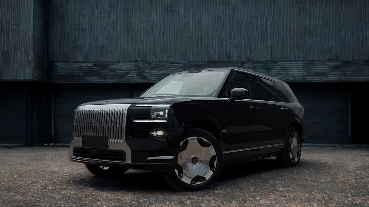 Zeekr 9X Massieve Chromen Verticale Grille Ontwerp