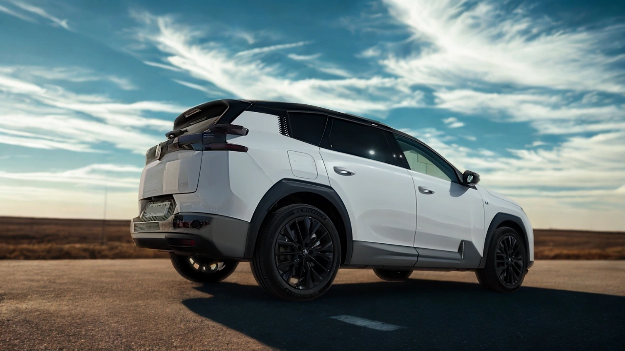 2026 Citroën C5 Aircross Achter Driekwart Dynamisch Aanzicht met Zwevend Achterlicht Ontwerp