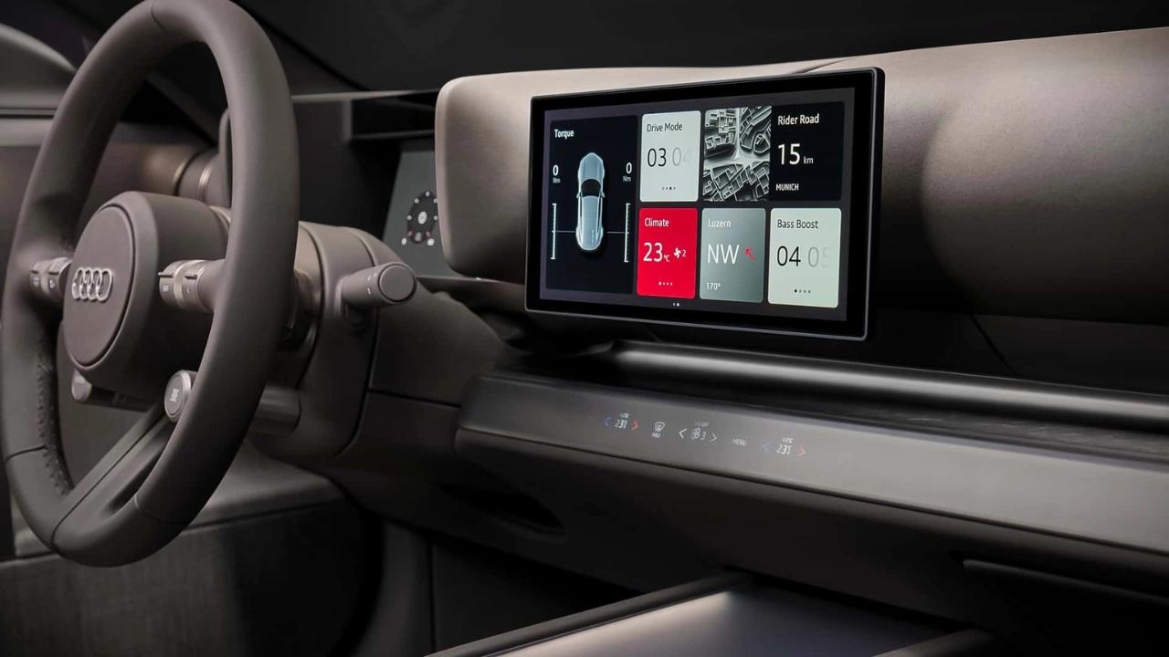 Audi Concept C Dashboard met 10,4-Inch Inklapbaar Touchscreen Display