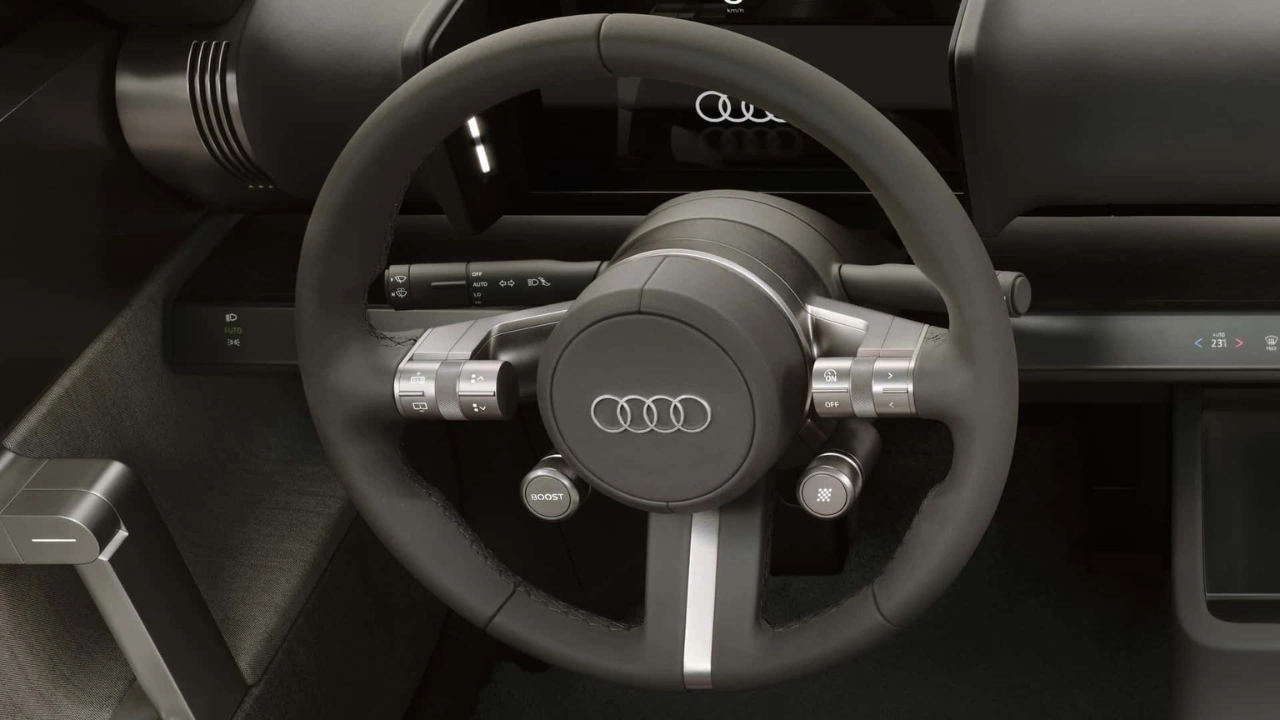 Audi Concept C Stuurwiel met Geanodiseerde Aluminium Bedieningsknoppen