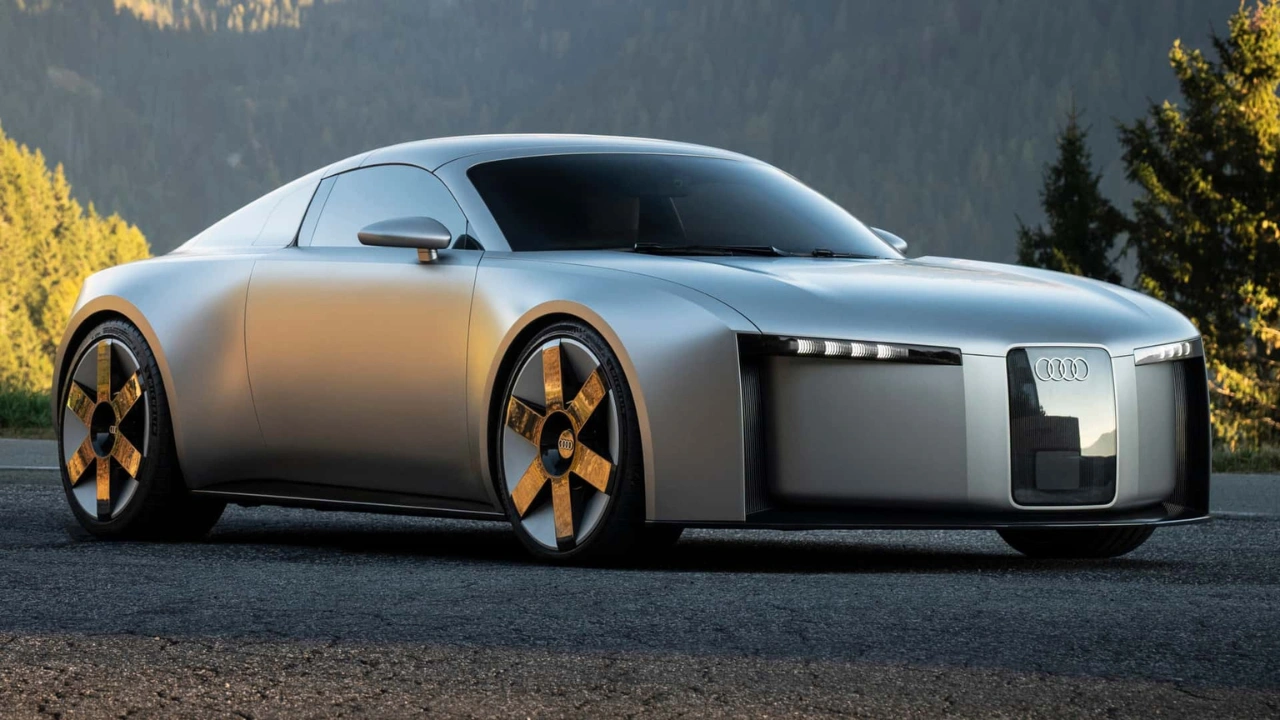 Audi Concept C Vooraanzicht Driekwart met Onderscheidende Tweekleurige 21-Inch Wielen