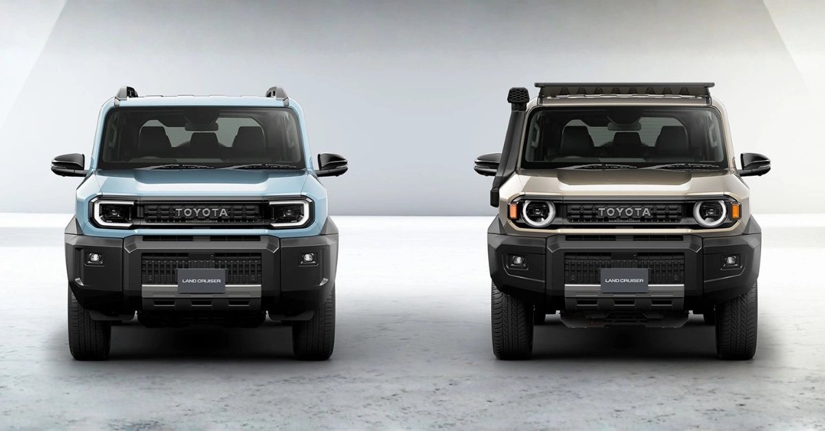 De Toyota Land Cruiser FJ toont beide ontwerpvarianten naast elkaar