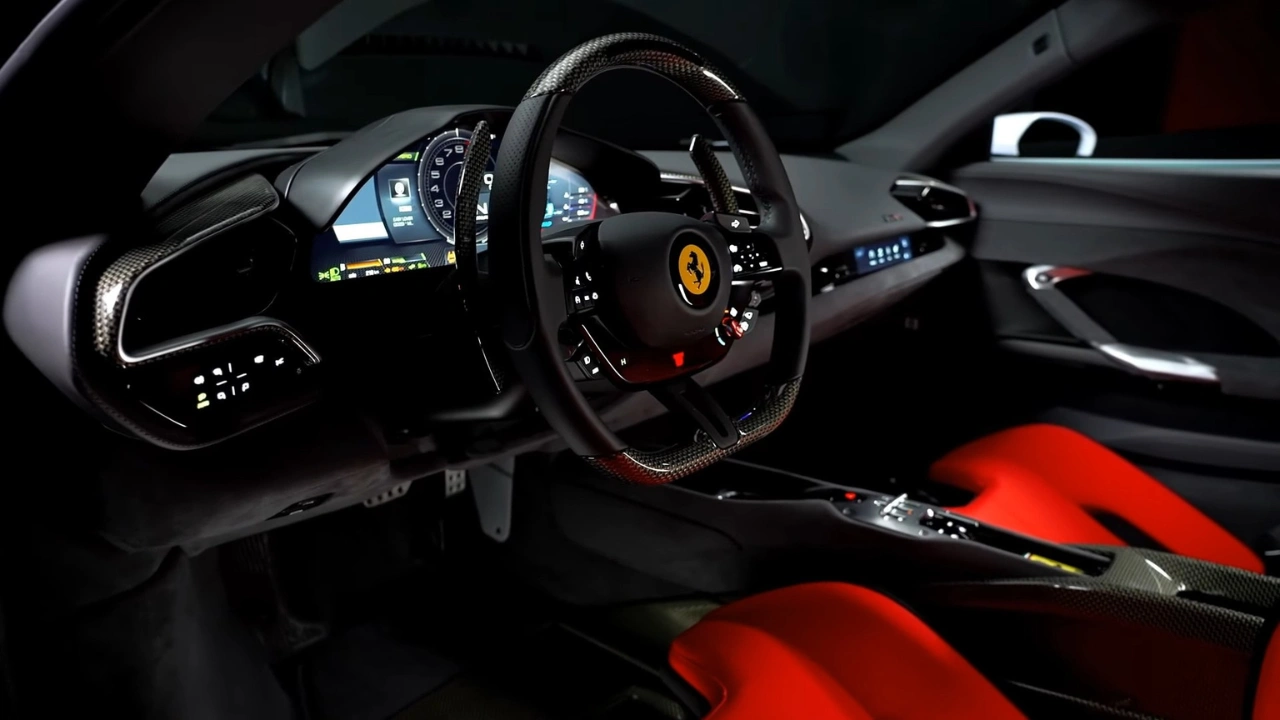 Ferrari SC40 Cockpit Aanzicht - Carbon-Kevlar Stuurwiel