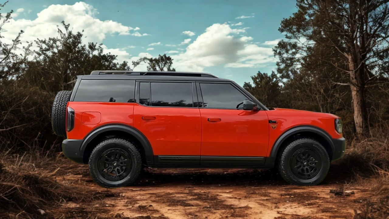 Ford Bronco Elektrisch Zijprofiel op Off-Road Terrein