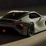 Lexus Sport Concept Achteraanzicht Drie-Kwart met Dramatische Rode LED-Verlichting