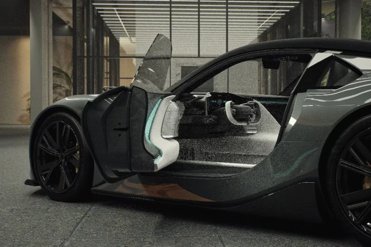 Lexus Sport Concept Interieur Zijtoegang Perspectief in Architectonische Setting