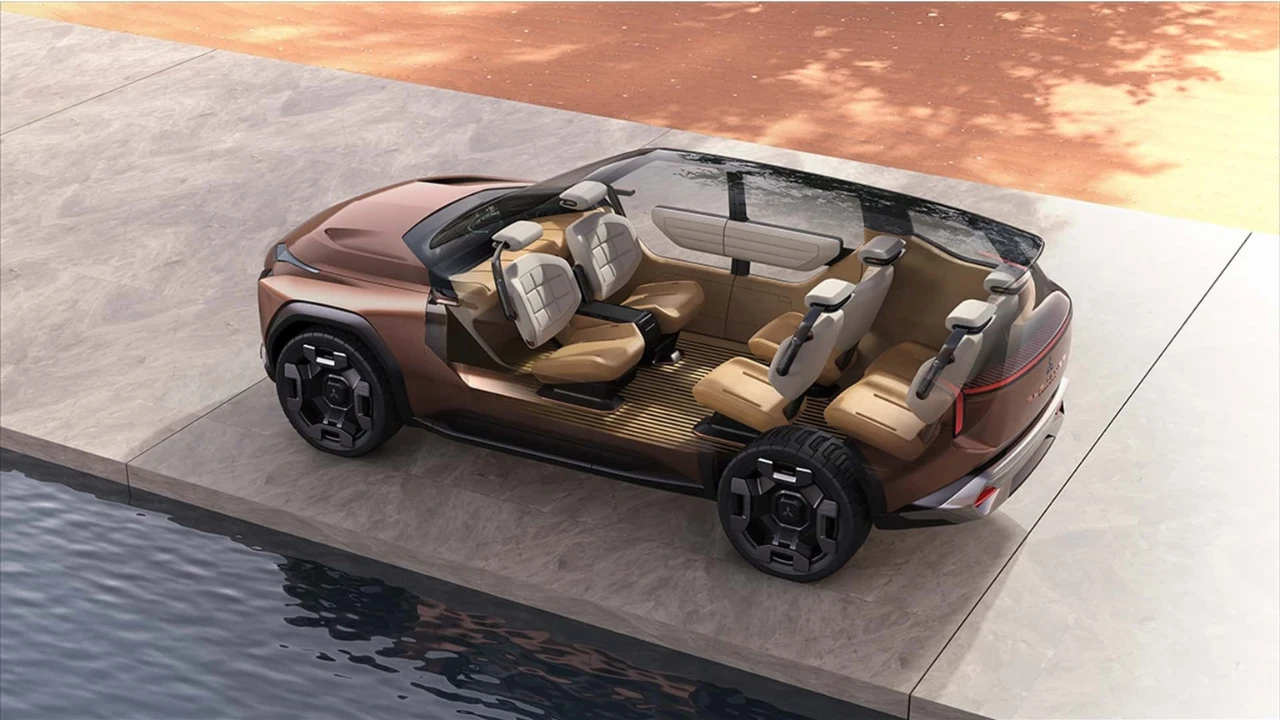 Mitsubishi Elevance Concept Interieur Doorsnede met Zes-Zits Drie-Rijen Indeling