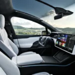 Tesla Model X 2025 Moderne Cockpit met 17-inch Touchscreen en Sfeerverlichting