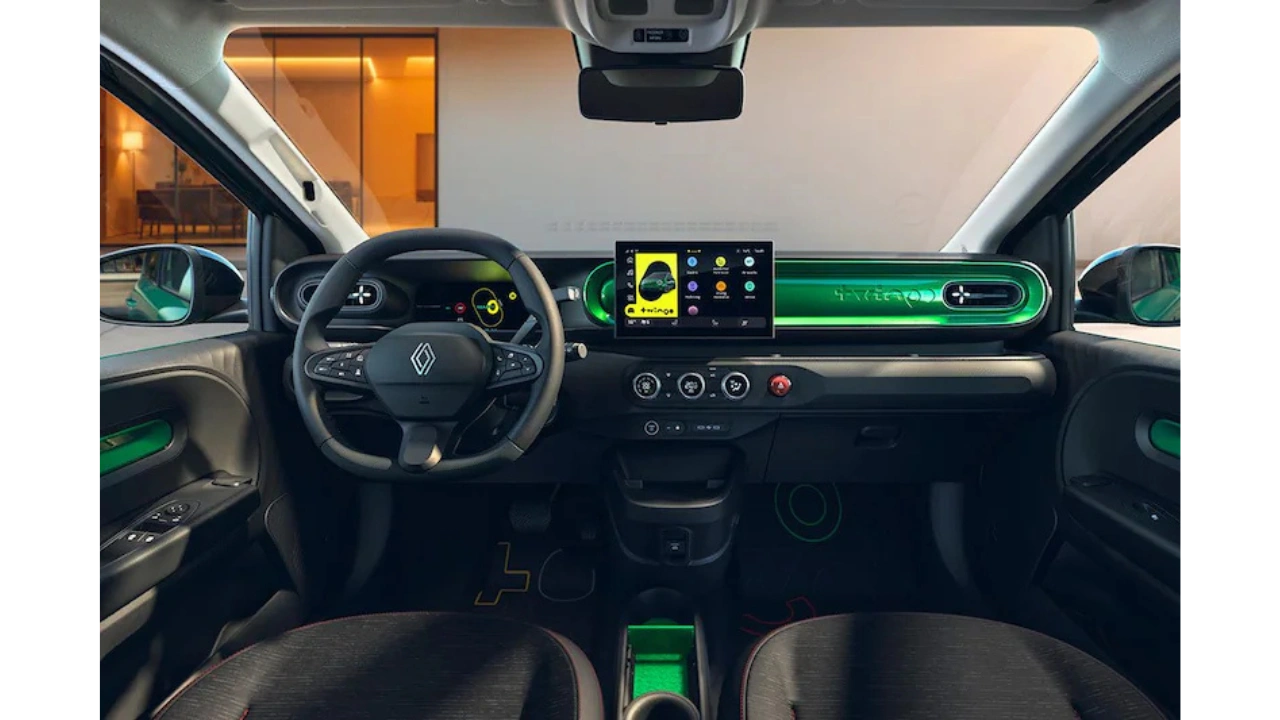 2026 Renault Twingo E-Tech Electric Interieur Dashboard Groen Thema