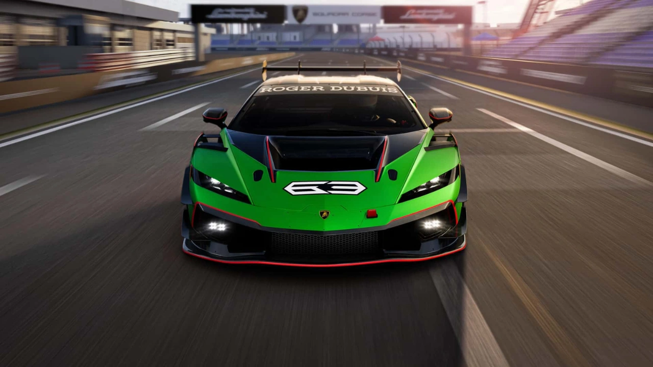2027 Lamborghini Temerario Super Trofeo Vooraanzicht Actieshot Racing