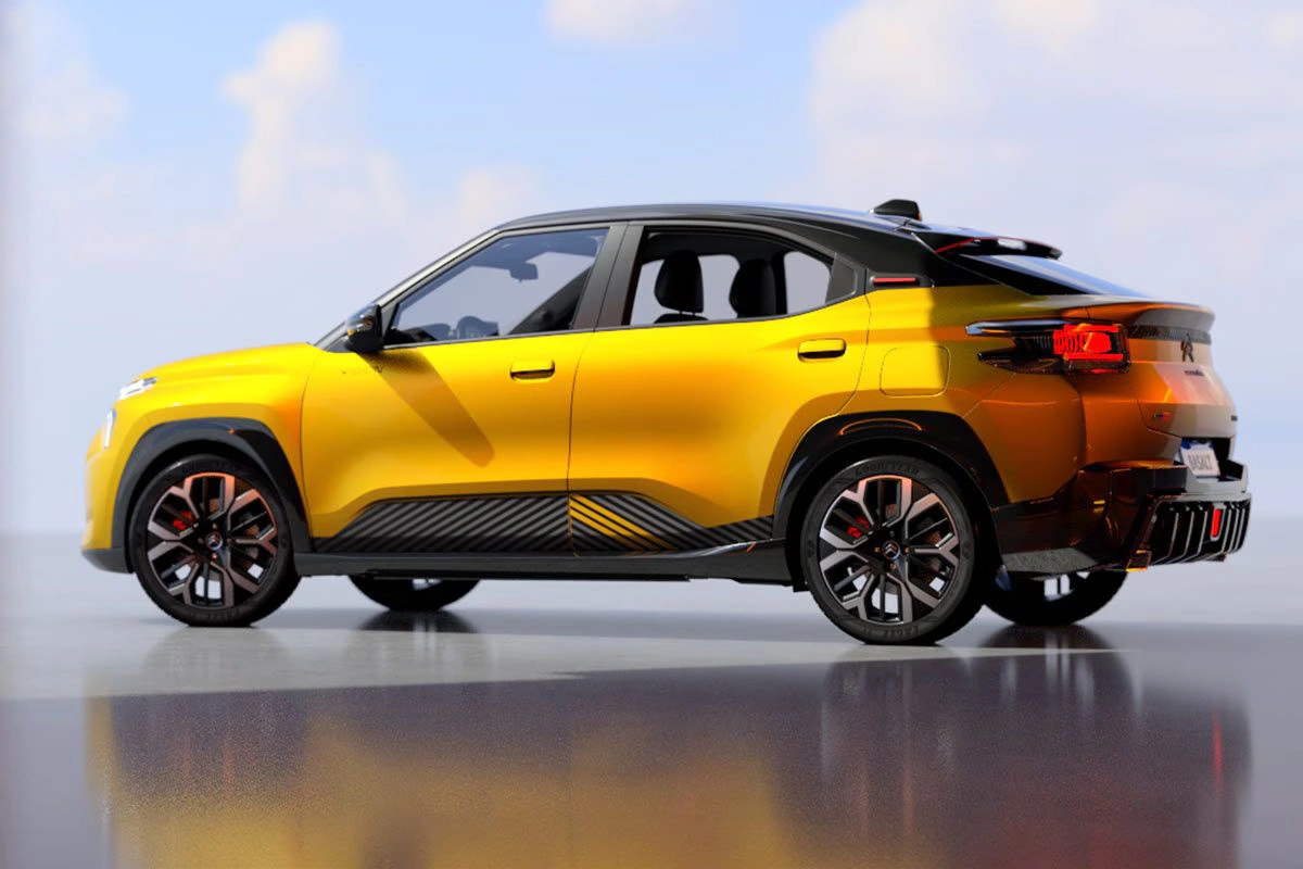 Citroën Basalt Vision Zijaanzicht met Verlaagde Houding en 18-Inch Velgen