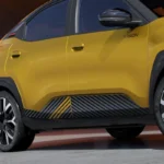 Citroën Basalt Vision Zijdetail met Vision-Badge en Diagonale Graphics