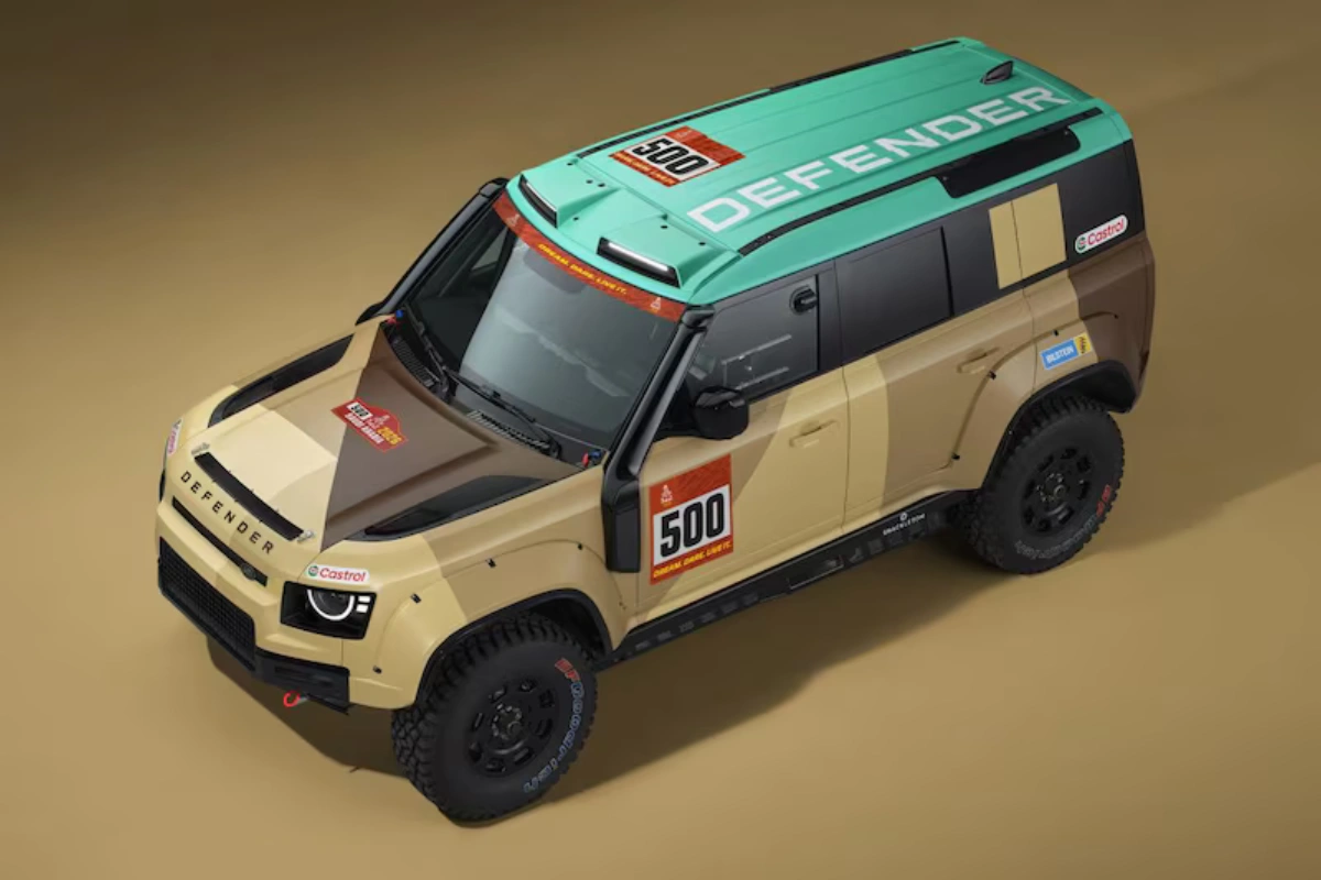 Defender Dakar D7X-R Luchtfoto Toont Competitie Livery Design